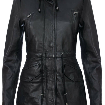 Womens Mid Length Hooded Parka Jacket-Oakengates