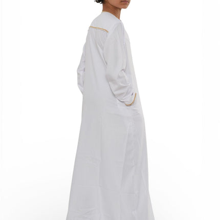 Kids Boys Ramadan White Moroccan Thobe Robe Emirati Eid Jubba- TT-003
