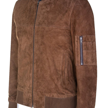 Mens Goat Suede MA-1 Bomber Jacket-Auckland