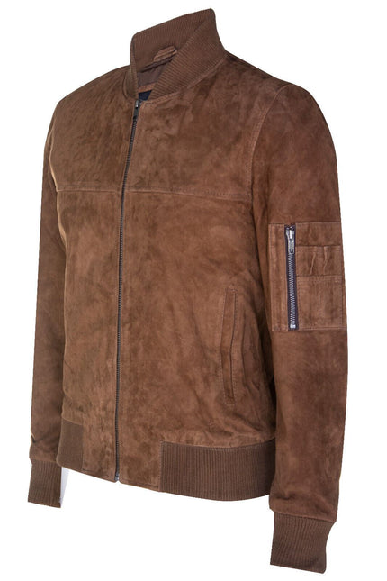 Mens Goat Suede MA-1 Bomber Jacket-Auckland