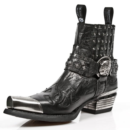 New Rock Black Metal Gothic Ankle Boots - 7950P-S1