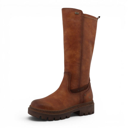 Mustang Women's Cognac Brown Knee High Chunky Long Winter Boots - M0062001