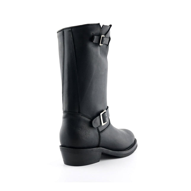 Grinders Unisex Black Smooth Sole Western Leather Boots - Rebel