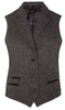 Womens Tweed 1920s Herringbone Grey Waistcoat