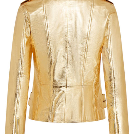 Womens Leather Brando Biker Jacket-Orlando