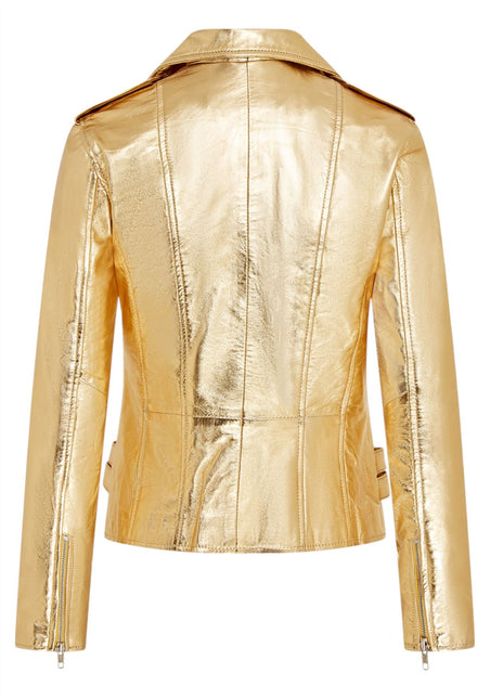 Womens Leather Brando Biker Jacket-Orlando
