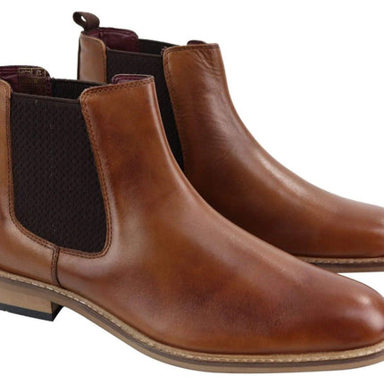 Mens Vintage Tan Leather Dealer Boots