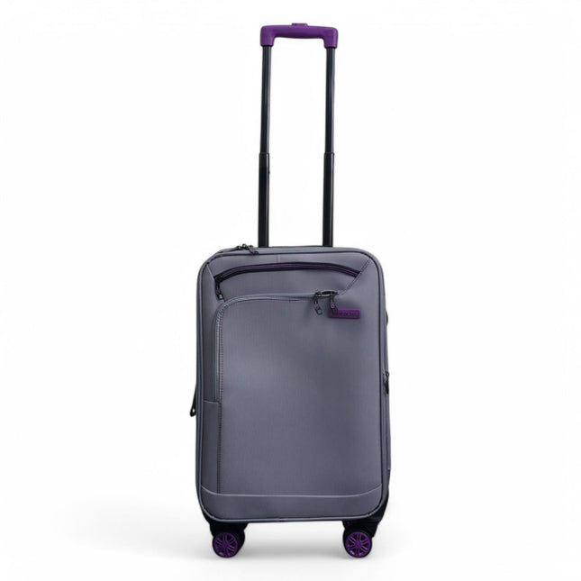 Lightweight Soft Shell 8 Wheels Luggage Travel Cabin Holiday Bags Suitcase Set