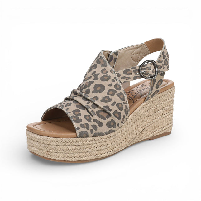Blowfish Malibu Womens Leopard Print Wedge Slingbacks Heel Sandals - Amira