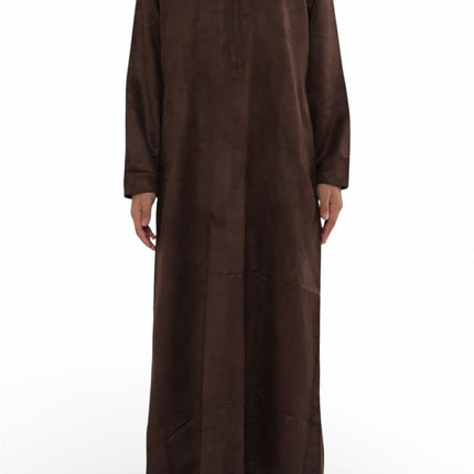 Kids Boys Hooded Eid Brown Moroccan Jubba Robe Ramadan Eid Thobe - K-HM12