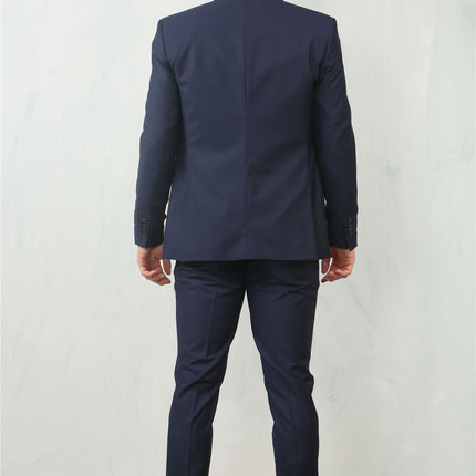 Men's Navy 3 Piece Formal Classic Prom Suit Workwear