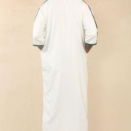 Men's White Moroccan Thobe Djellaba Jubba Robe Eid