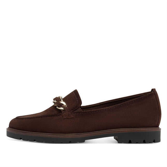 Tamaris Womens Mocca Brown Suede Leather Loafers Shoes