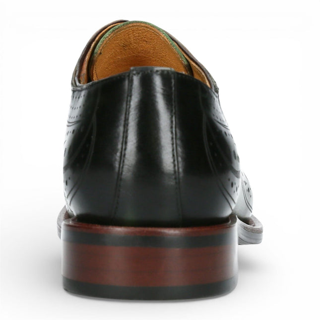 Lorenzo Conti Men's Khaki Green Leather Brogue Oxford Dress Shoes - Ayan-01