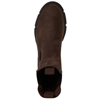 Tamaris Womens Mocca Brown Leather Classic High Pull-On Chelsea Ankle Boots