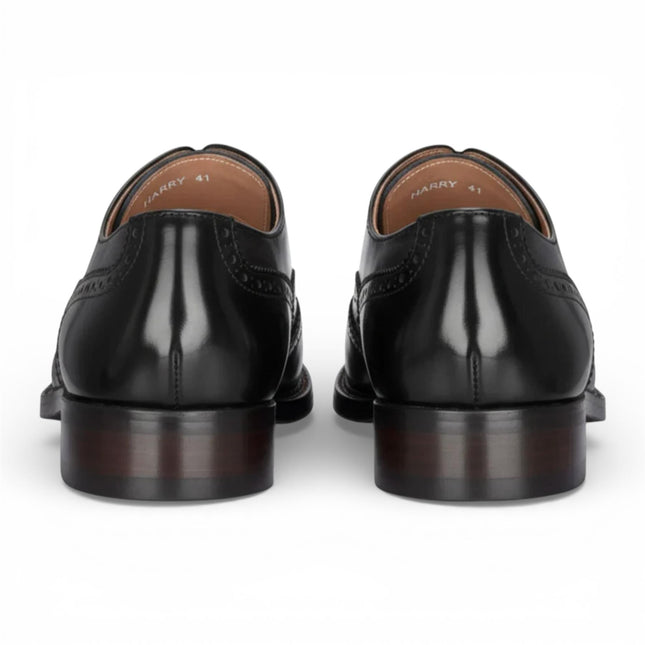 Justin Reess Men's Black Patent Leather Brogue Shoes - Harry