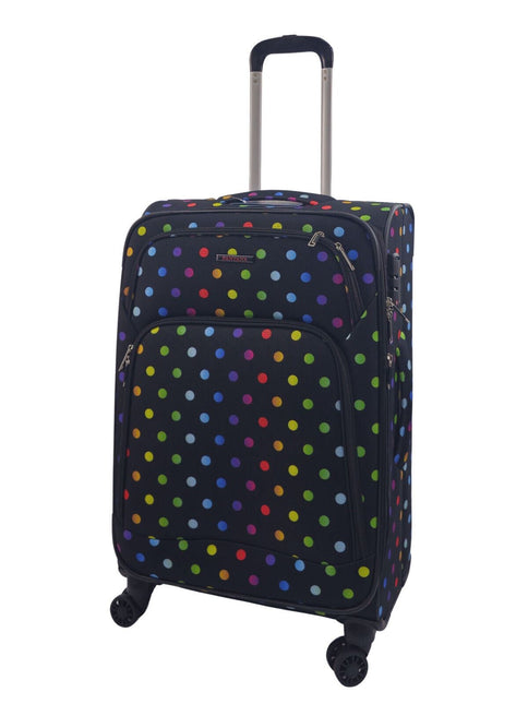 Lightweight Print Suitcases 8 Wheel Luggage Travel Soft Bags Set