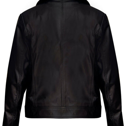 Kids Designer 100% Leather Zip Up Biker Jacket