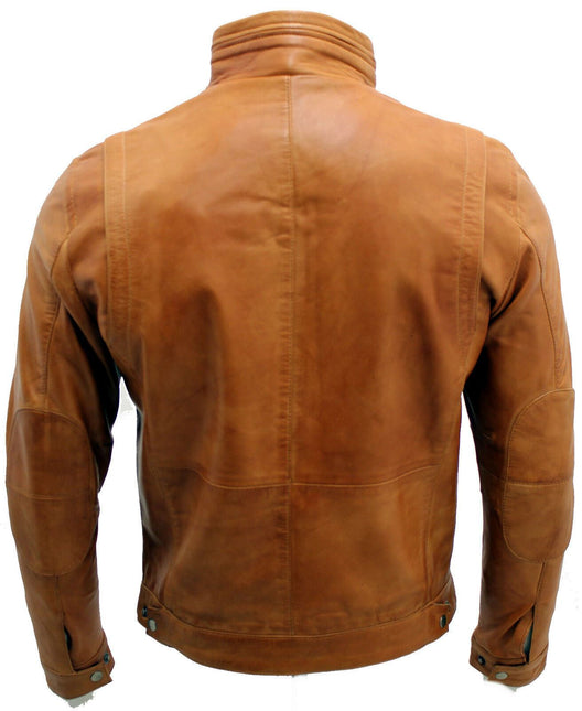 Mens Classic Leather Biker Jacket-Caracas