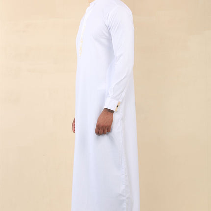 Men's White Thobe Arab Saudi Emirati Islamic Clothing Jubba Robe