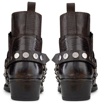 Men's Brown Leather Winklepicker Western Gothic Boots