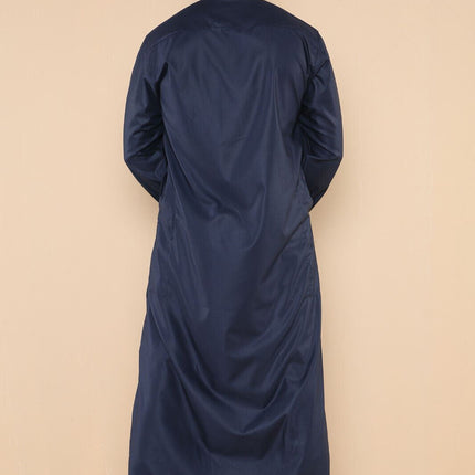 Mens Navy Thobe Jubba Saudi Ramadan Eid Islamic Kaftan Kaudara Arabic Jubbah