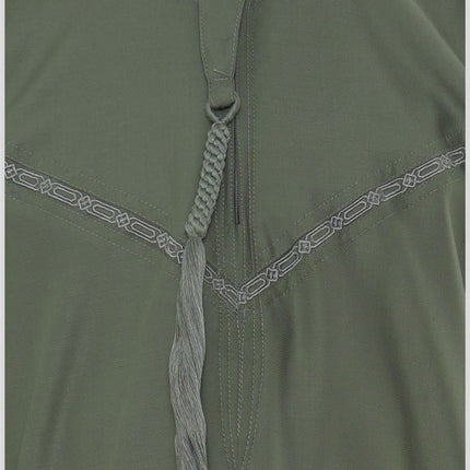 Kids Boys Ramadan Eid Olive Green Moroccan Jubba Robe Djellaba Thobe - K-TT008