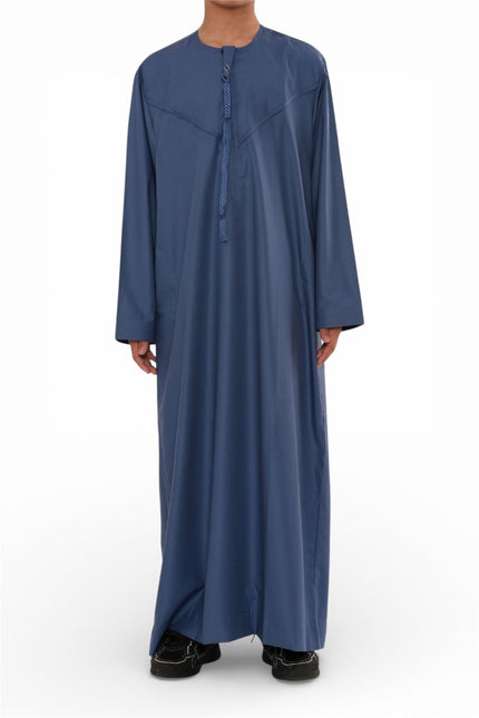 Kids Boys Eid Blue Moroccan Jubba Robe Djellaba Ramadan Eid Thobe - K-HM11
