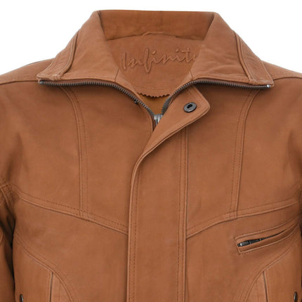 Mens Classic Harrington Bomber Leather Jacket-Minsk