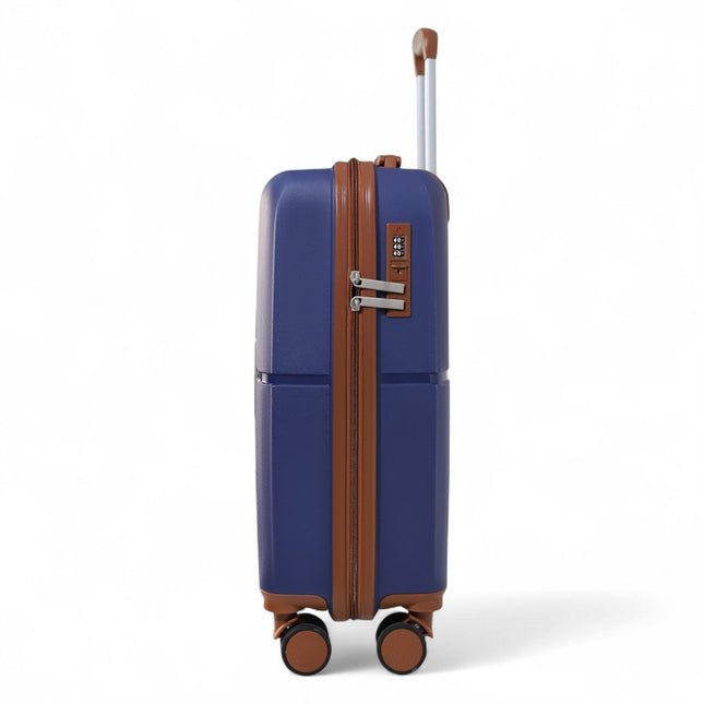 Strong Hard Shell Suitcase Set 8 Wheel Cabin Luggage Holiday Travel Case