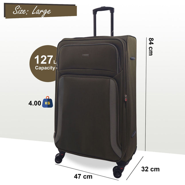 Soft Shell Suitcase Luggage Set Travel Light Carry On Cabin Bag