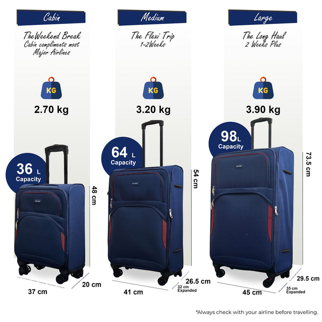 Expandable Soft 8 Wheel Lightweight Suitcase Luggage Travel Bags Set