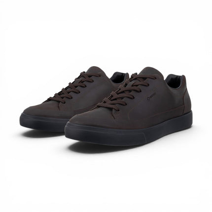 Ecco Men's Brown Leather Waterproof Trainer Sneaker Shoes - Soft 10