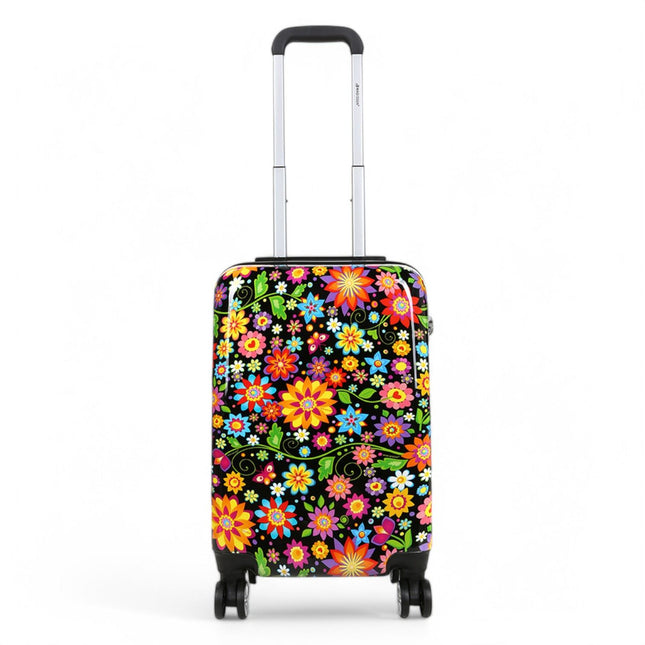 Hard Shell Printed Cabin 55 x 36 x 20 cm PP Suitcase Luggage Suitable for Easyjet, Ryanair