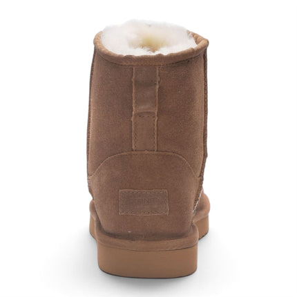 Men's Chestnut Tan Real Sheepskin Suede Winter Ankle Boots - Harbour