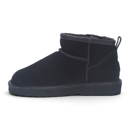 Women's Black Genuine Sheepskin Real Fur Winter Ankle Boots - Sable