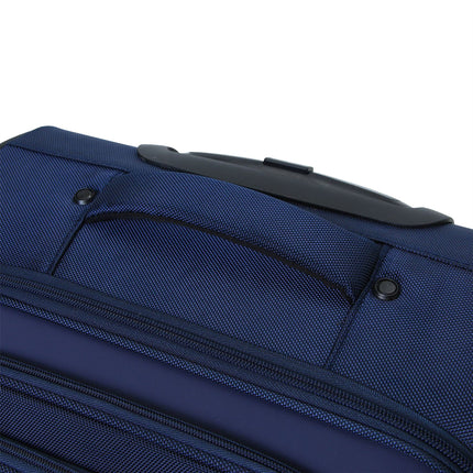 Soft Shell Blue 1680D Polyester Suitcase Set 8 Wheel TSA Lock Luggage