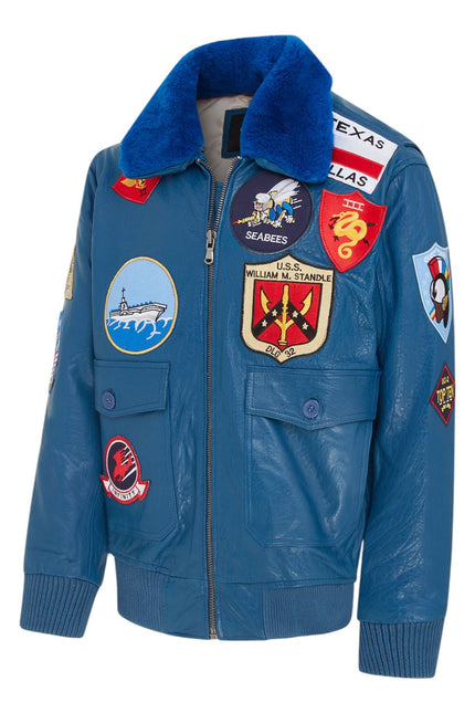 Mens A2 Top Gun Leather Bomber Jacket-Camborne
