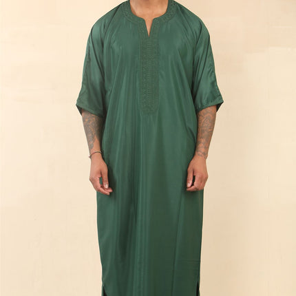 Men's Green Moroccan Thobe Djellaba Jubba Robe Eid