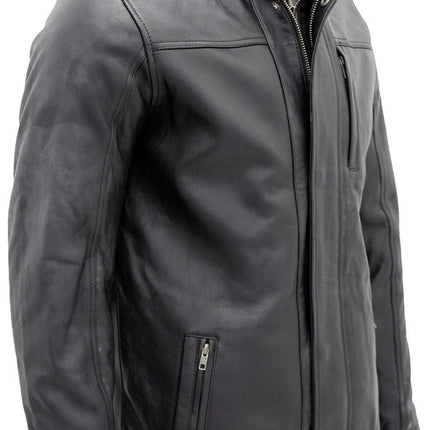Mens Leather Mid Length Coat-Hanoi