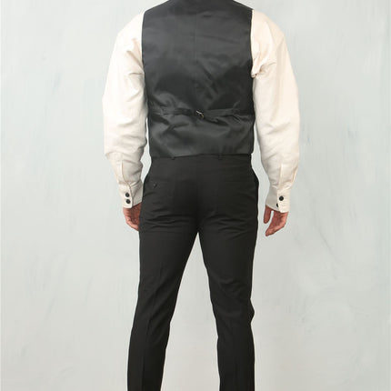 Men's Black 3 Piece Formal Classic Prom Suit Workwear