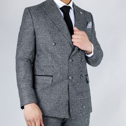 Men's Classic Grey Double Breasted 2-Piece Suit