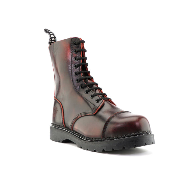 Grinders Unisex Wine Stag Acs Leather Steel Toe Cap Lace Up Boots