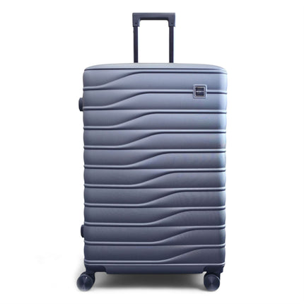 Hardshell Charcoal Grey Suitcase Set Robust 8 Wheel Luggage Cabin Case Bag
