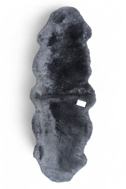 Genuine Sheepskin Charcoal Grey Double Natural Fluffy Silky Soft Real Wool Rug