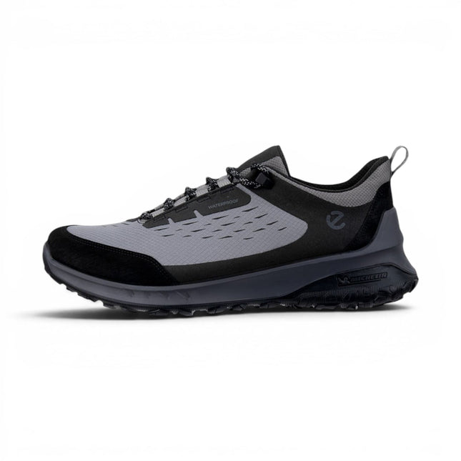 Ecco Men's Black Grey Leather Waterproof Outdoor Trainer Sneaker Shoes - ULT-TRN