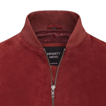 Mens Soft Goat Suede MA-1 Varsity Bomber Jacket  - Dalian