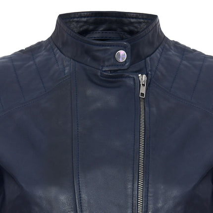 Womens Leather Biker Jacket-Celaya