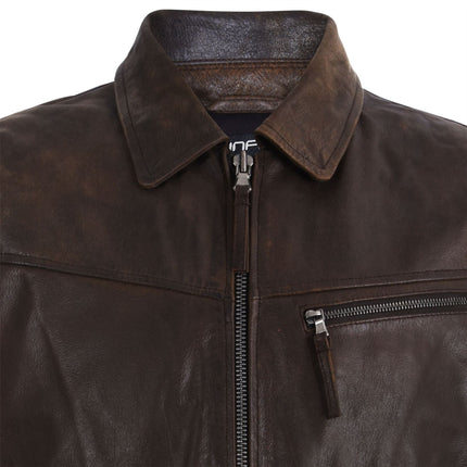 Men's Harrington Cow Hide Leather  Leather Jacket-Lima