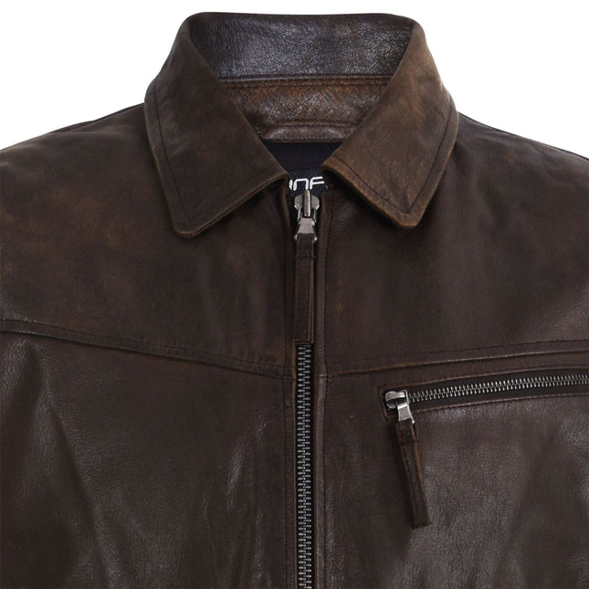 Men's Harrington Cow Hide Leather  Leather Jacket-Lima